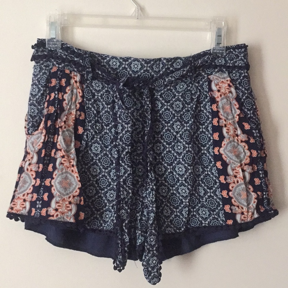 BLUE RAIN BOHO SHORTS